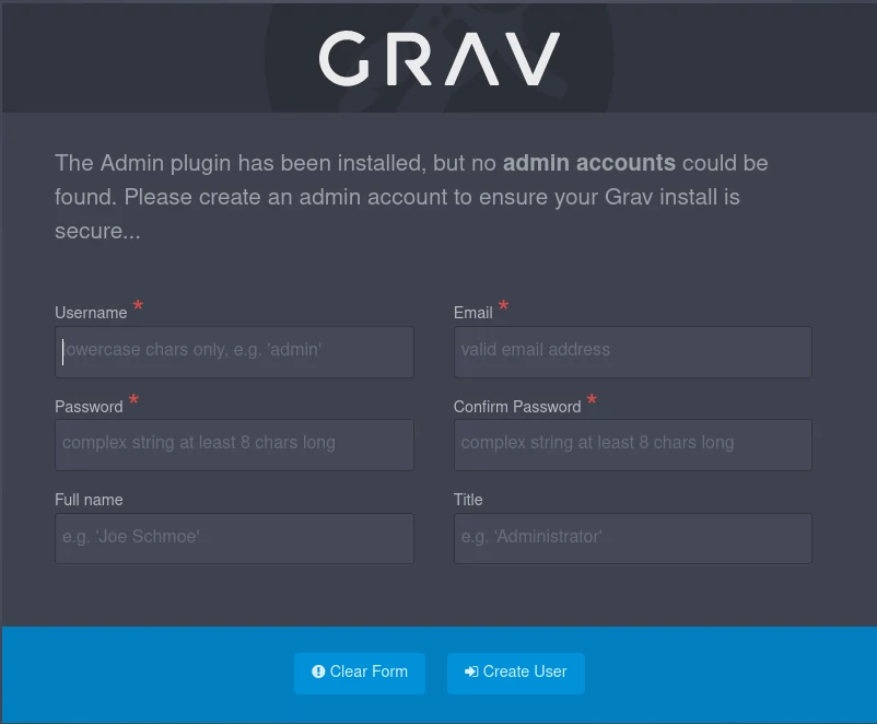 grav-admin-signup